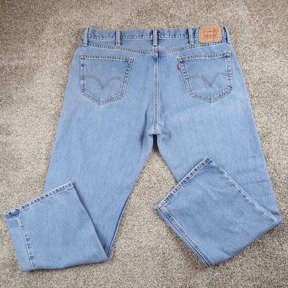 Vintage Levis 505 Jeans Mens Tag 42x30 Blue Denim - Picture 2 of 10